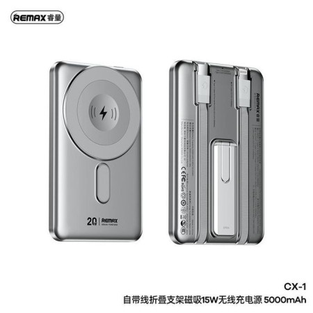 POWER BANK WIRLESS CHARGING 5000 MAH REMAX 15W MODEL CX-1